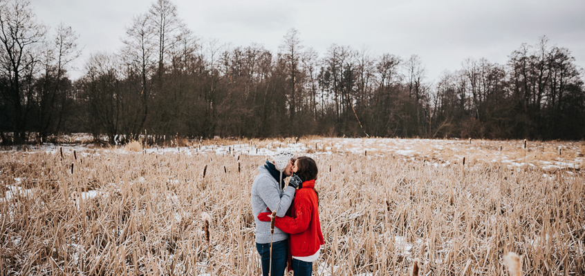 Zimowa sesja narzeczeńska Doroty i Macieja